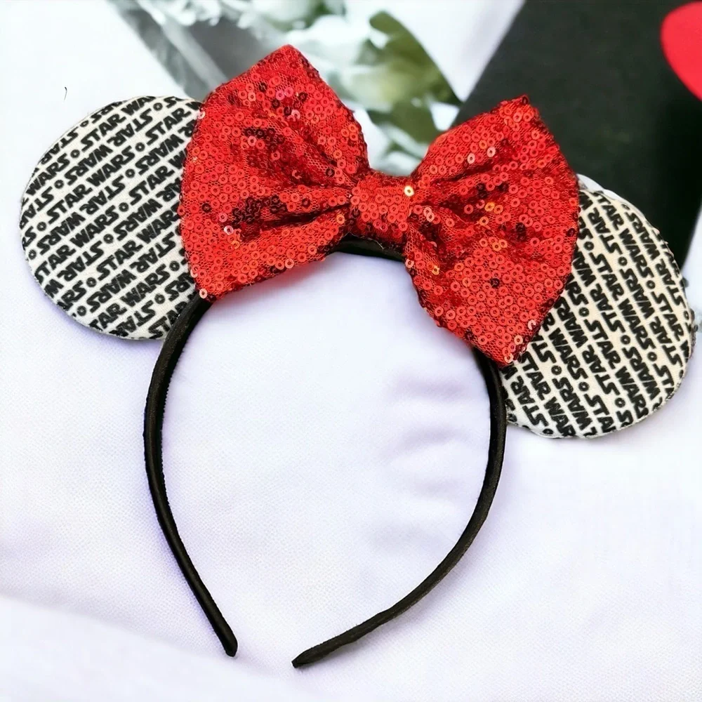 Star Wars Inspired Sequin Mouse Ears Headband, Darth Vader, Stormtrooper, NEW